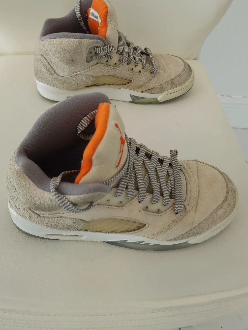 Nike Air Jordan Retro High-Top Sneakers - Orange and Gray Size US 5.5Y EUR38